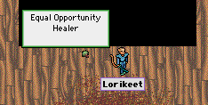 Lorikeet waits for fallen.